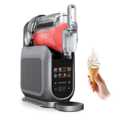 Makineri akulloresh dhe slushie 4Swiss SM026 SlushieMaster, panel me prekje, rezervuar transparent, gri