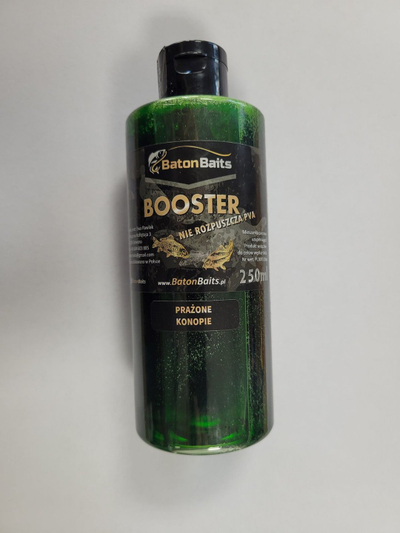 Atraktor peshkimi Baton Baits Booster Roasted Hemp, 250ml, i gjelbër