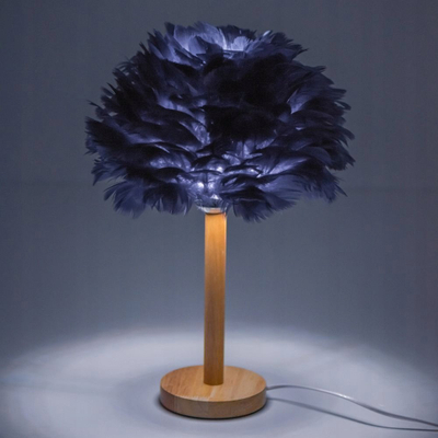 Lampë tavoline OEM Feather Art Deco, LED 110lm, 3500K, blu