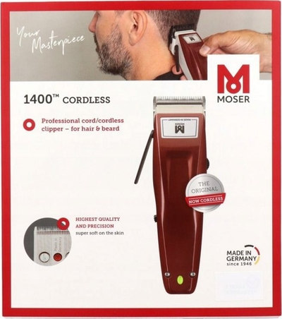 Makinë qethëse Moser 1400 Cordless, pa tel, e zezë