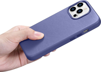 Kuti mbrojtëse ICarer për iPhone 14 Pro Max, lëkurë natyrale, MagSafe, lejla e çelët