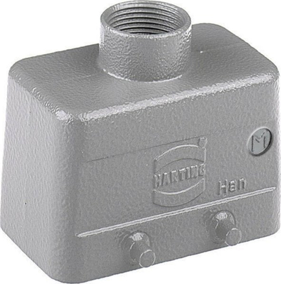 Kapak konektori Harting Han 10B 19 30 010 1420, hyrje nga lart M20, 2 leva, gri i hapur