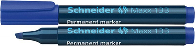 Marker permanent Schneider Maxx 133, majë e pjerrët, set me 10 copë, blu