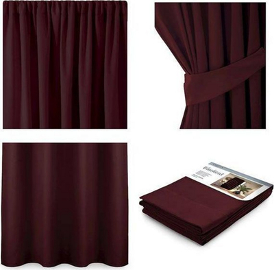 Set perde AmeliaHome, 140x245cm, të kuqe