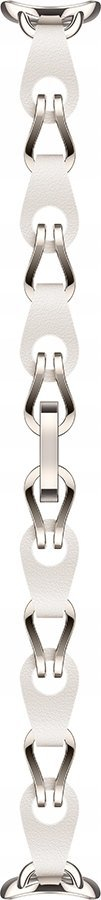 Rrip për smartwatch Xiaomi Smart Band 8 Chain Bracelet, metal me lëkurë, i bardhë
