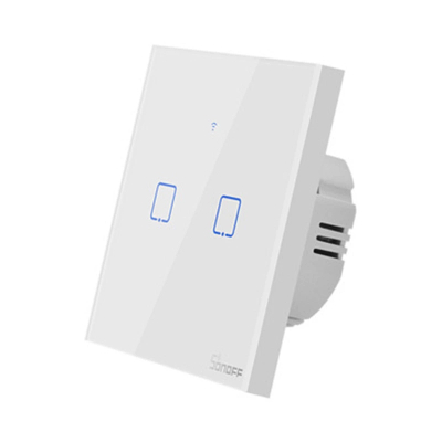 Çelës inteligjent Sonoff T1 EU TX, 2 kanale, WiFi, i bardhë