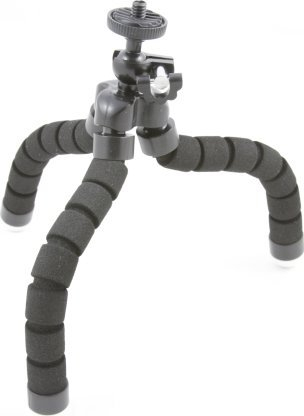 Tripod fleksibël Xrec, 18 cm i lartë, për kamera dhe kamkorder, i zi