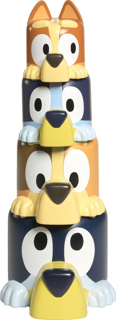 Lodra për banjo Tomy Bluey Family Pourers, gota që futen njëra te tjetra, shumëngjyrëshe