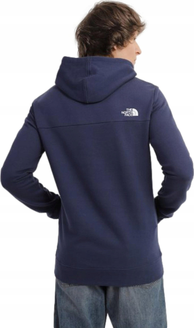 Bluzë me kapuç The North Face, pambuk, logo përpara, blu navy