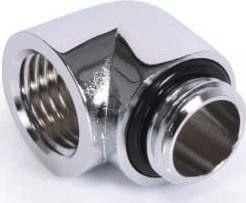 Adapter ftohës ujor Alphacool Eiszapfen, 90°, G1/4 mashkull në G1/4 femër, krom