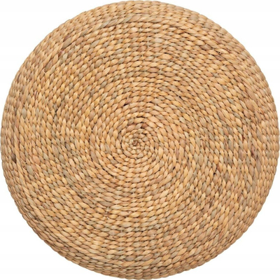 Pouf Atmosphera Wond Natural Weave, diametër 55cm, thurje natyrale, ngjyrë natyrale e çelët