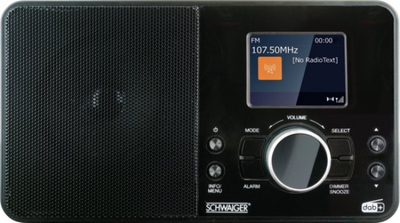 Radio portabël Schwaiger DAB400513, DAB/DAB+, ekran 2.4", e zezë