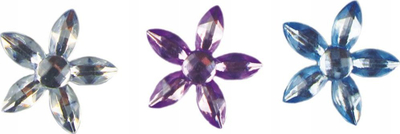 Kristale vetëngjitëse Titanium Flowers 506534, 25 copë, 18 mm, shumëngjyrëshe