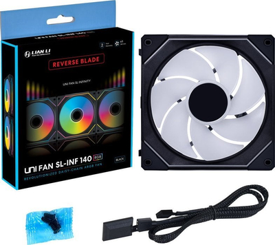 Ftohës Lian Li UNI SL-INF 140 RGB Reverse Blade (UF-RSLIN140-1B), 140 mm