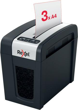 Шредер Рексел Секјур MC3 SL P5, микро-сечење P5, депонија 10L, црн