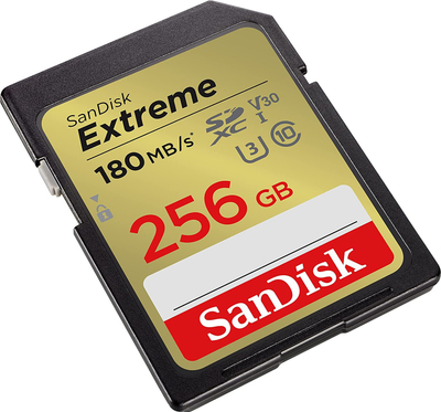 Kartë memorie SanDisk Extreme SDXC, 256GB, Class 10 UHS I U3 V30