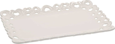 Tabaka servirjeje La Porcellana Bianca Valentino, porcelan, 27 x 19 cm, e bardhë