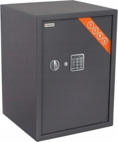 Kasafortë Brihard Business XL me bravë elektronike, 50x35x36cm, gri titanium