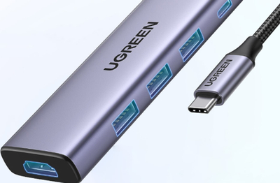Dock USB Ugreen 15596, 5 me 1, USB 3.2, HDMI 4K, Power Delivery 100W, alumin
