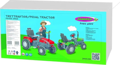 Traktor me pedale Jamara Power Drag, për fëmijë 3+, i kuq e zi