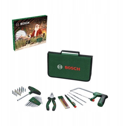 Адвент календар Bosch Home and Garden, сет алат 41 дел, со платнена торба, повеќебоен