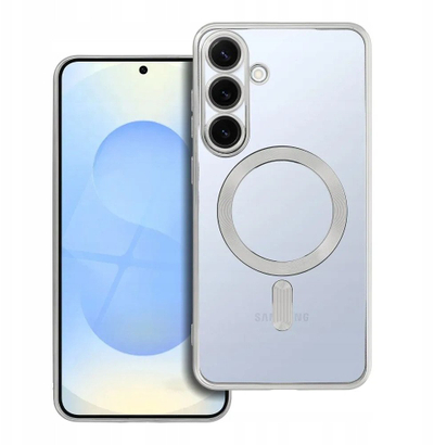 Kuti mbrojtëse Electro Mag për Samsung S25 Plus, kompatibile me MagSafe, argjendi