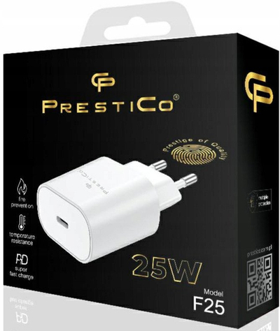 Karikues muri NoName Prestico F25, USB-C 25W PD, i bardhë