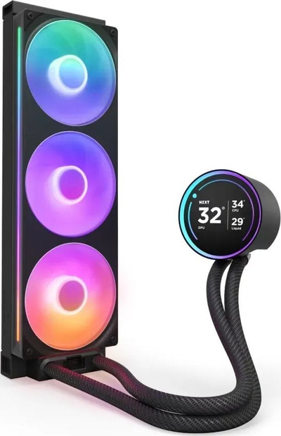 Ftohës uji për proçesor NZXT Kraken Elite 360 RGB, radiator 360 mm, ekran IPS 2.72\", i zi