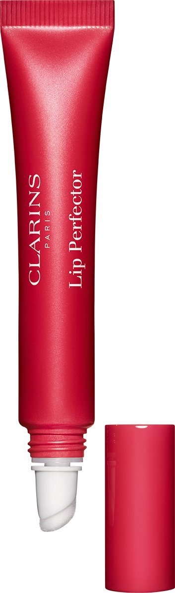 Balsam buzësh dhe faqesh Clarins Lip Perfector 2 in 1, 0.35oz, efekt shkëlqyes, rozë