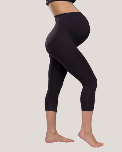 Legjins shtatzënie Carriwell Maternity Support, 3/4, përkrahje barku, M, të zeza