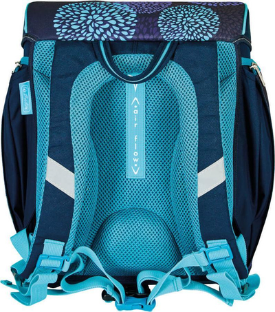 Set çantë shkolle Herlitz FiloLight Plus Flower Owl, e rehatshme, pa PVC, navy turquoise