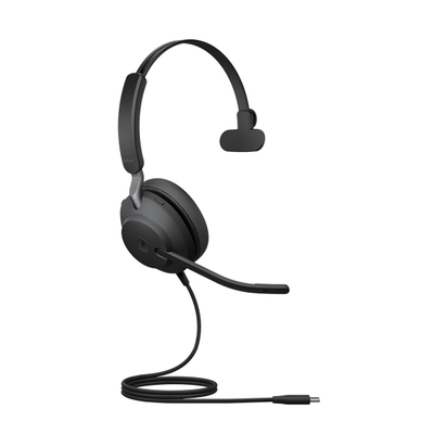 Слушалки со кабел Jabra Evolve2 40 Mono, USB C, на уво, црни, реновирани