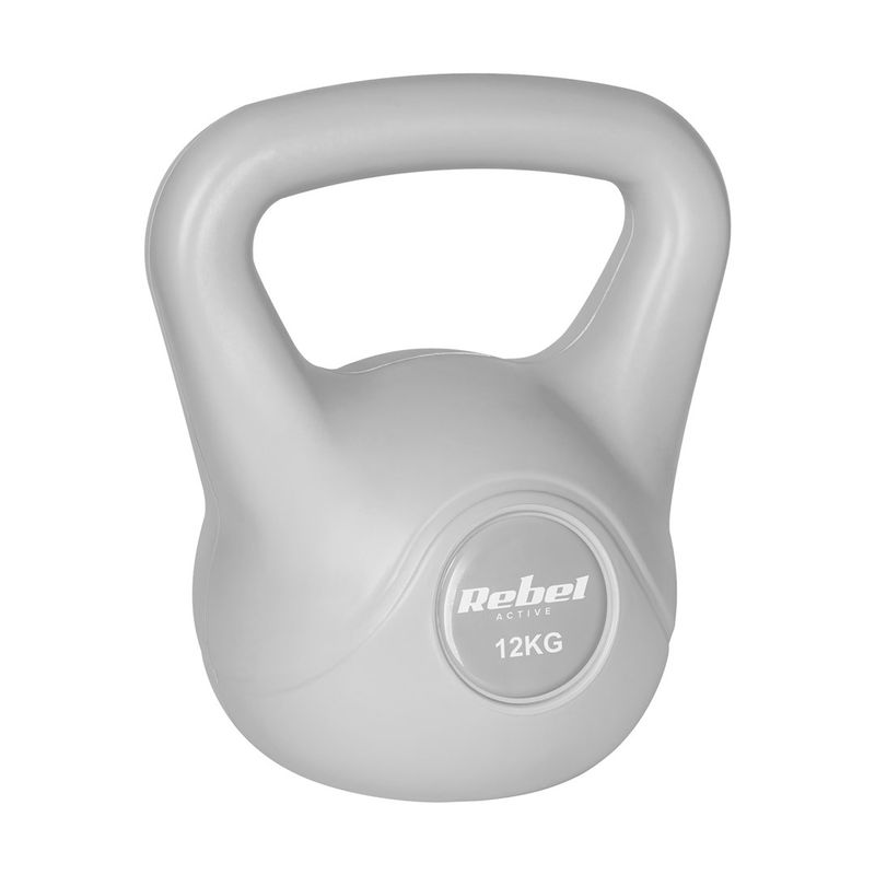 Peshë kettlebell Rebel Electro RBA-2322G-12, 12kg, bituminoze, gri