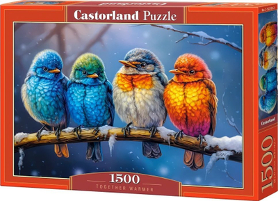 Puzzle Castorland Together Warmer, 1500 pjesë, zogj shumëngjyrësh