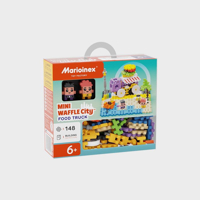 Lodra konstruktore Marioinex Mini Waffle City Food Truck, 148 pjesë, për fëmijë 5+