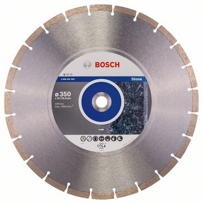 Disk prerës diamant Bosch Standard for Stone 350mm, vrimë 25.4mm, gri