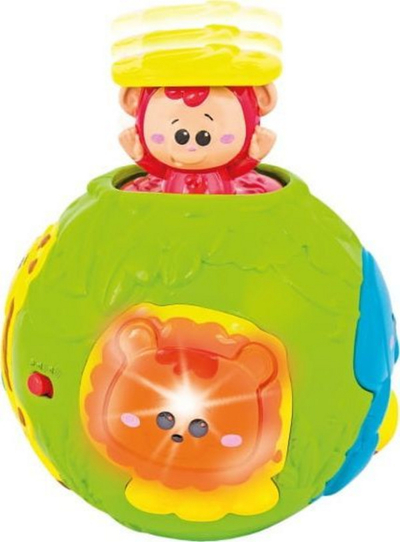 Top lodër interaktive Smily Play Peek a boo Ball, me drita edhe tinguj, shumëngjyrësh