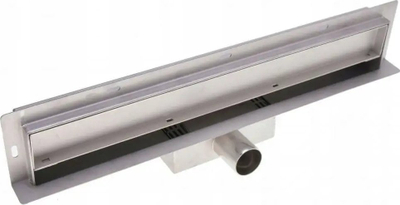 Kanal linear muri Inoxstyle Wall Linear Drain Side 80 cm, çelik inoks AISI 304, grilë dyshe, ngjyrë argjendtë
