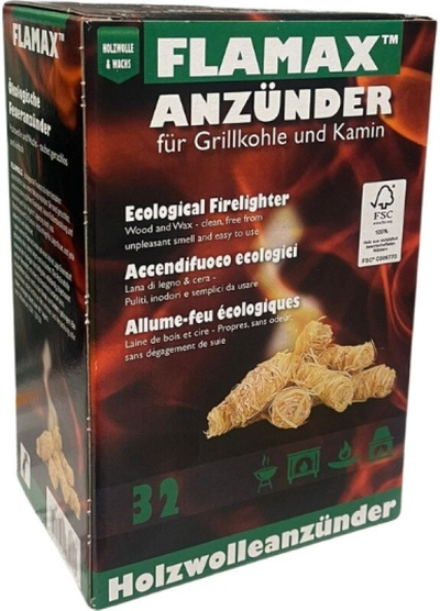 Ndezës zjarri Claro, ekologjik, tallash druri, 32 copë