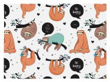 Letër paketimi LUX D063, 100x70cm, me llamarin sloth, shumëngjyrëshe