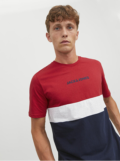 Maicë për meshkuj Jack&Jones, e kuqe/kaltër