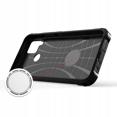 Kllëf telefoni Hurtel Hybrid Armor për Realme 10 5G Realme 9i 5G, mbrojtës, i zi