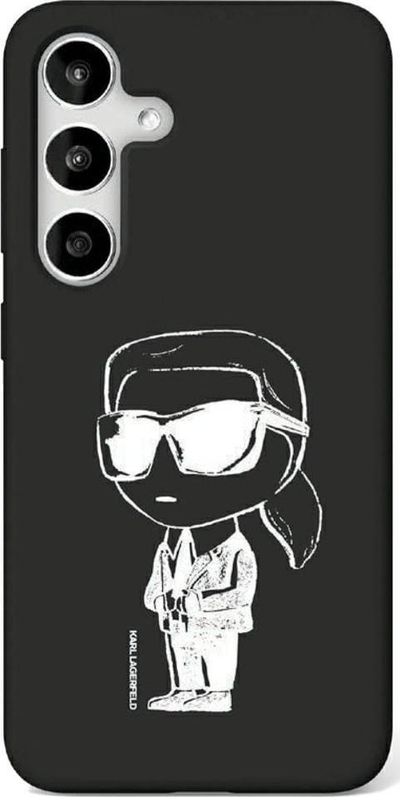 Mbulesë telefoni Karl Lagerfeld për Samsung S25, silikon magnetik, Graffiti Ikonik, e zezë
