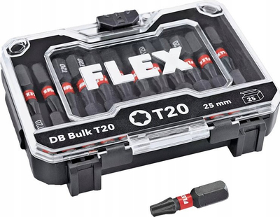 Set bitash Torx Flex DB Bulk T20 530490, 25mm, 25 copë, i zi