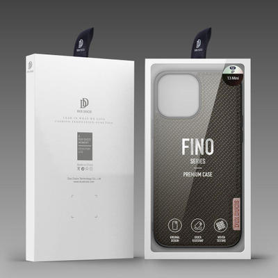 Futrollë DUX DUCIS FINO Series për iPhone 13 Mini, najlon me teksturë, mban karikim wireless, jeshile e errët