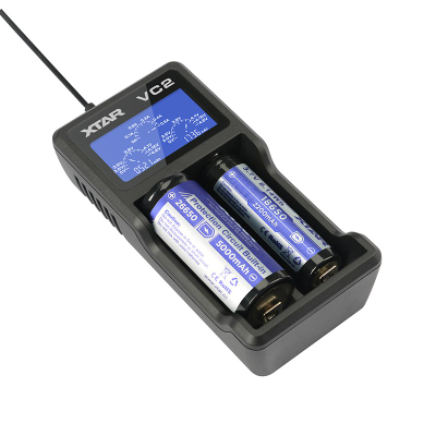 Karikues baterish XTAR VC2, Li ion, 2 slote, ekran LCD, i zi