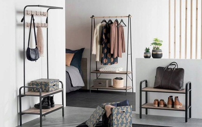 Rafth këpucësh 5five Simple Smart, 2 nivele, për 7 palë, i zi