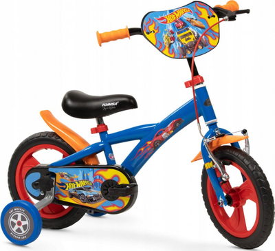 Biçikletë fëmijësh Toimsa Hot Wheels 1168, 12", me rrota ndihmëse, blu