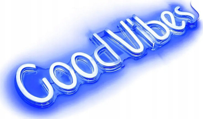 Dekor neon LED USB Good Vibes, dritë e ngrohtë, për mur, shumëngjyrësh