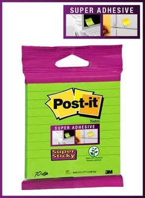 Shënime ngjitëse Post-it Super Sticky Wilko, 70 fletë, 101 x 101 mm, shumëngjyrëshe